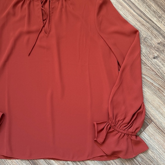 J. Crew Rust Ruffled Blouse - Picture 4 of 13